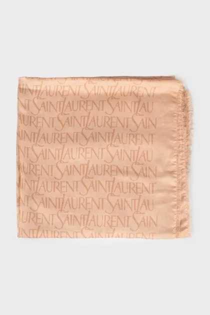 Beige scarf in signature print