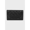 Leather wallet with silver logo