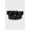 Snakeskin embossed belt