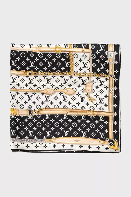 Silk scarf with signature print
