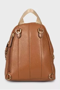 Leather mini backpack with chain