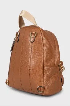 Leather mini backpack with chain