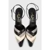 Mixed color leather shoes