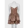 Faux leather mini dress