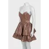 Faux leather mini dress