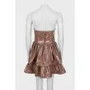 Faux leather mini dress