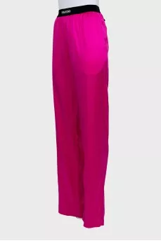 Silk trousers with elastic