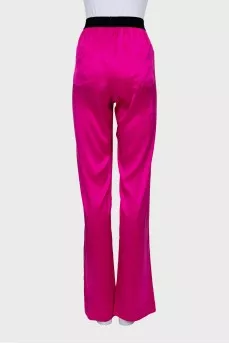 Silk trousers with elastic