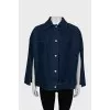 Denim poncho with silver buttons