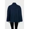 Denim poncho with silver buttons