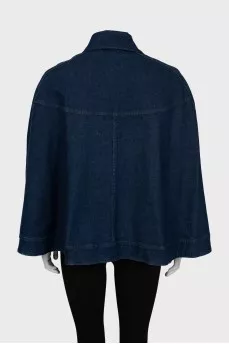 Denim poncho with silver buttons