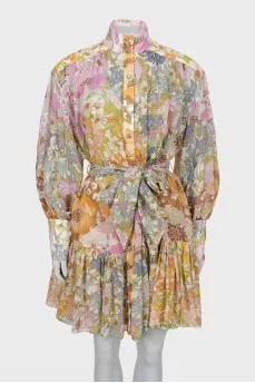 Floral shirt dress