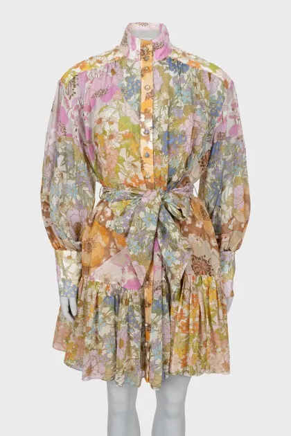 Floral shirt dress