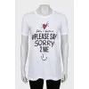 White T-shirt with text print