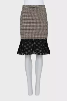Skirt with houndstooth print