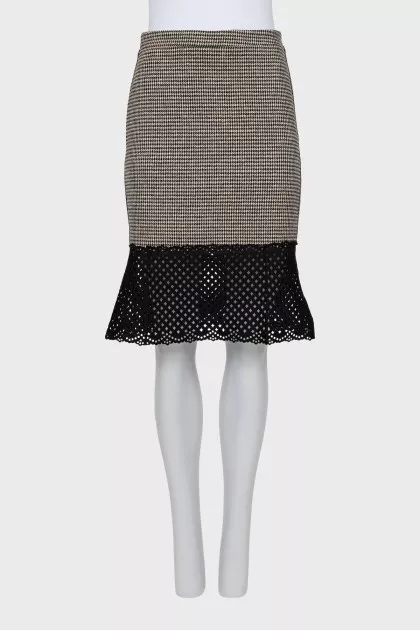 Skirt with houndstooth print
