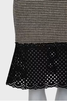 Skirt with houndstooth print