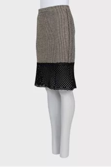 Skirt with houndstooth print