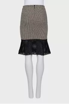 Skirt with houndstooth print