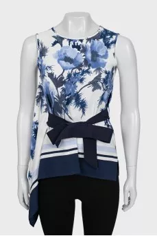 Silk blouse with belt