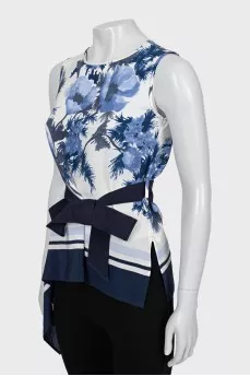 Silk blouse with belt