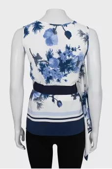 Silk blouse with belt