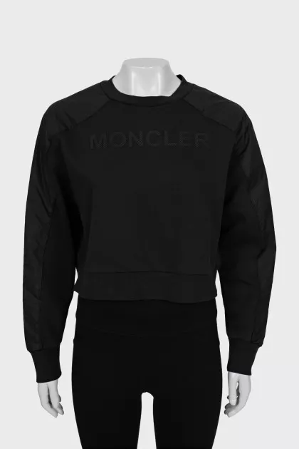 Crop sweatshirt with embossed logo