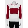 Two-tone ribbed jumper