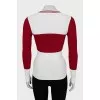 Two-tone ribbed jumper