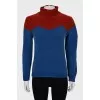 Two-tone velor sweater