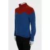 Two-tone velor sweater