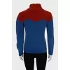 Two-tone velor sweater