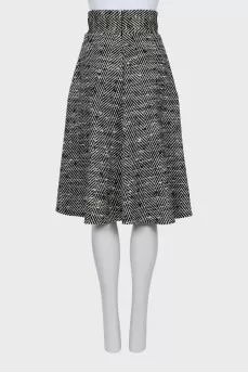 A-line skirt in herringbone print