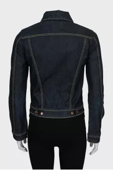 Denim jacket with contrast stitching