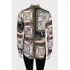 Printed straight-fit silk shirt