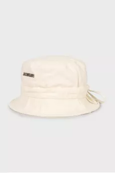 Panama hat decorated with string