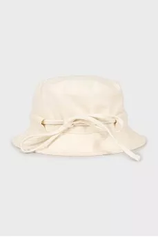 Panama hat decorated with string