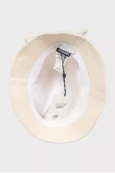 Panama hat decorated with string
