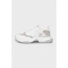 Men's white sneakers with chunky soles