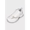 Men's white sneakers with chunky soles