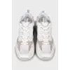 Men's white sneakers with chunky soles