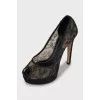 Lace Open Toe Shoes