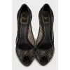 Lace Open Toe Shoes