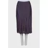 Two-tone pleated midi skirt