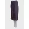 Two-tone pleated midi skirt