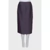 Two-tone pleated midi skirt