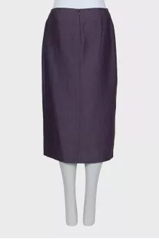 Two-tone pleated midi skirt