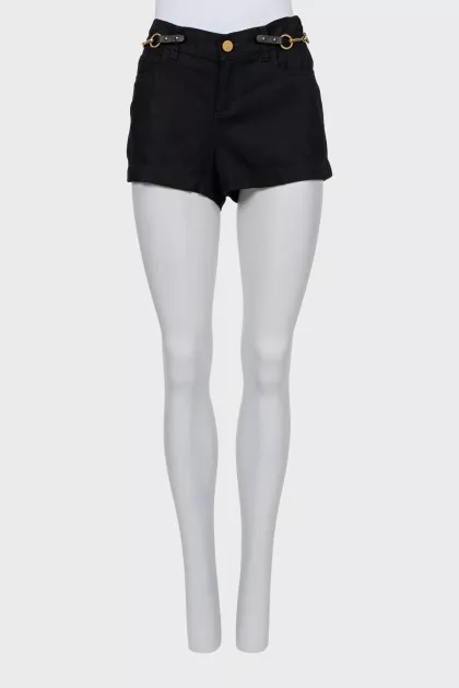 Mini shorts with golden decoration