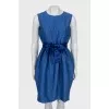 Fitted dress in ribbed print