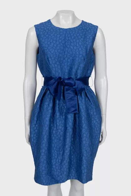 Fitted dress in ribbed print